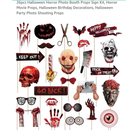 Unisex Halloween Photo Booth Props - One Size‎ - Red/Black - Picture 1 of 6
